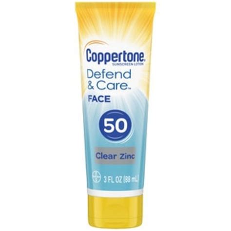 Coppertone Sunscreen Lotion Face Clear Zinc Broad Spectrum Spf 50