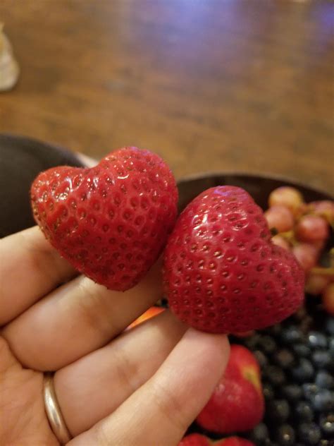 My Box Of Strawberries Had Two In The Shape Of Hearts Strawberries
