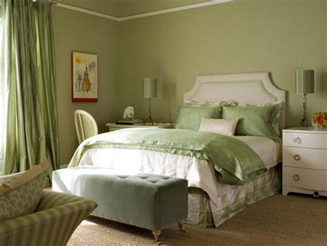 Masterbed room with cool blue wallpaper homelane.com small bedroom | homify. love the wall color | Green and white bedroom, Green ...