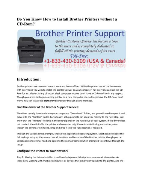 How To Install Brother Printers Without A Cd