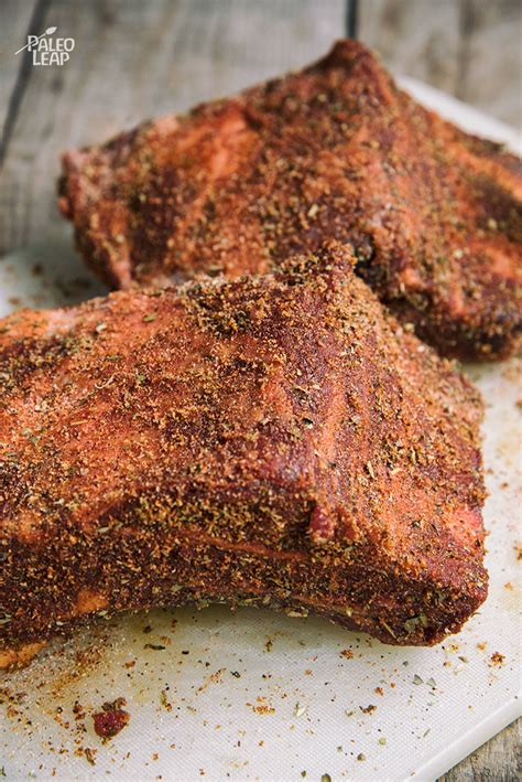 2 rub spices all over ribs. Baked BBQ Beef Ribs | Paleo Leap
