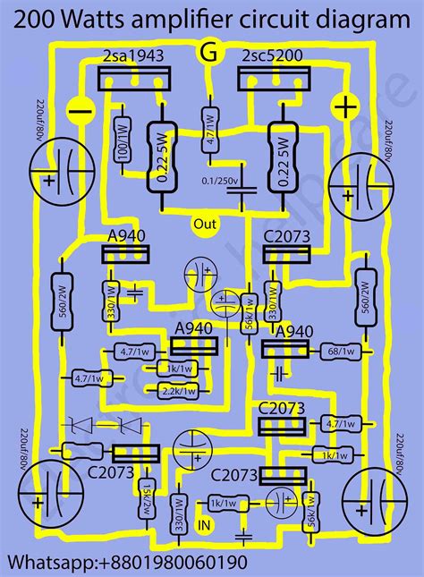 200 watts amplifier circuit - Electronics Help Care | Amplifier