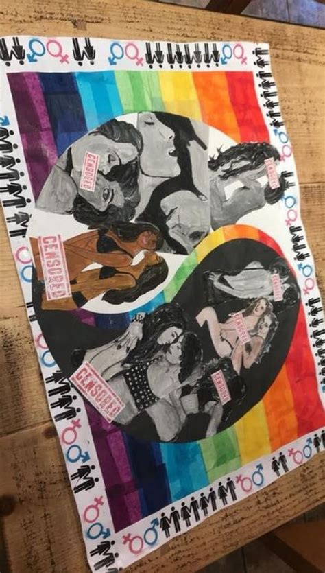School Slaps Censored Stickers On Gcse Artwork Because It Shows Naked Lesbians Kissing On A