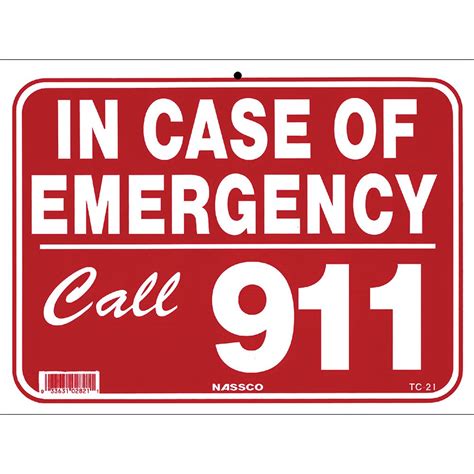 Sign In Case Of Emergency 9 X 12