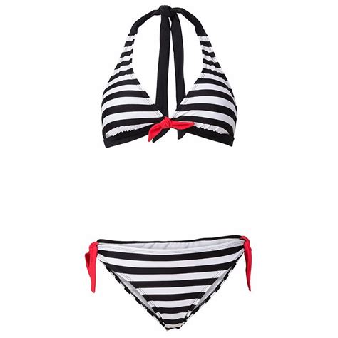 2017 sexy low waist striped bikinis women swimsuit swimwear halter top plaid brazillian bikini