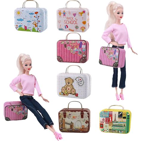 Suitable For Barbies Doll Clothes Latest 12 Set Doll Suitcase Bag