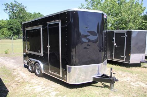 7x14 Pace American Enclosed Trailer Black Right Trailers New