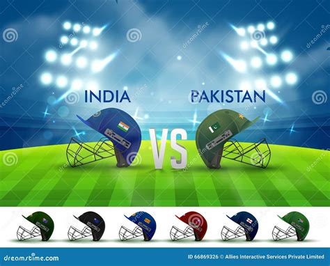 India Vs Pakistan Cricket Match Concept Stock Illustration