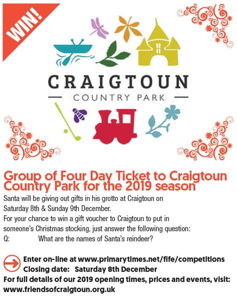 Win A 4 Day Ticket To Craigtoun Country Park Primary Times