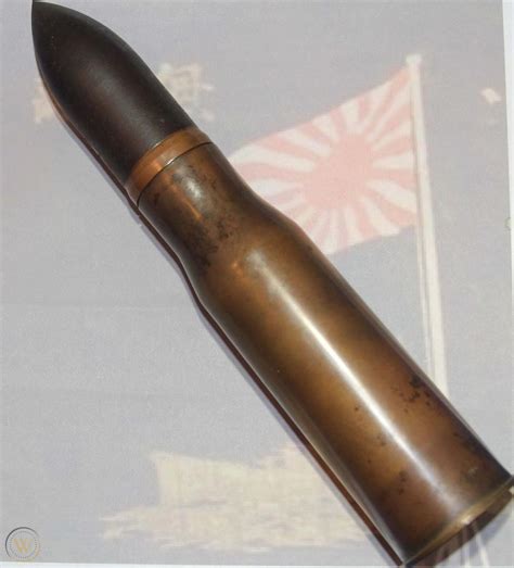 Ww2 Japanese 37mm Light Cannon Or Tank Artillery Shell Inert Ex Cond