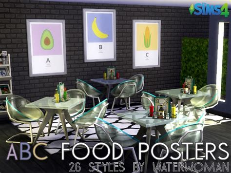 Abc Food Posters By Waterwoman At Akisima Sims 4 Updates