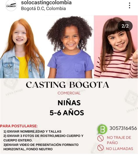 Casting En BogotÁ Se Buscan NiÑas Entre 5 6 Años Para Comercial