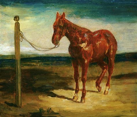 A Horse Hitched To A Post 1820 Painting By Eugene Delacroix Fine Art