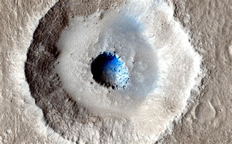 Craters In An Icy Surface Nasa Mars Exploration