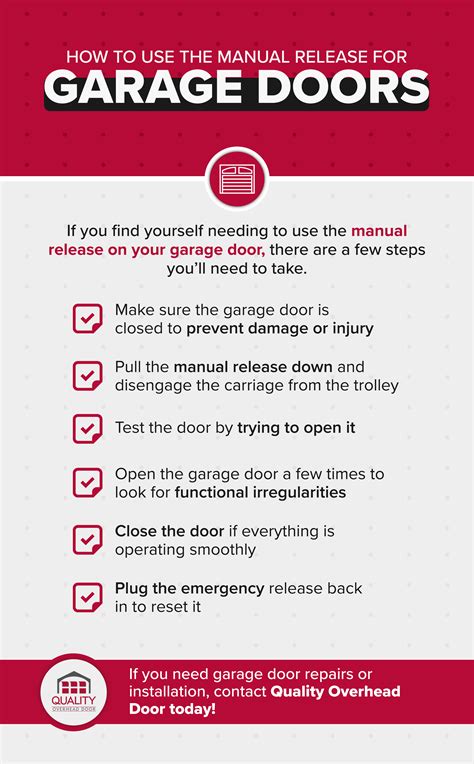 How To Manually Release Your Garage Door Quality Overhead Door