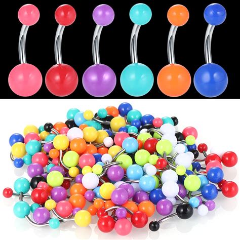 Piercing Sexy Navel Lot Navel Piercing Colors Acrylic Belly Button