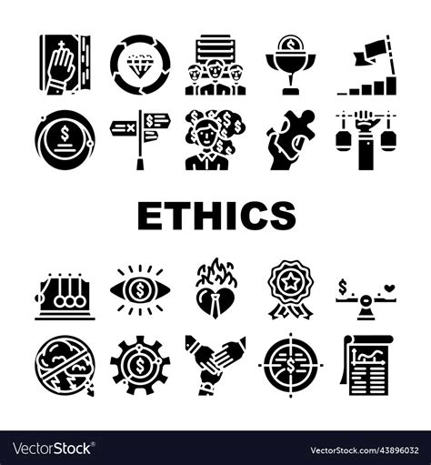 Business Corporate Ethics Company Icons Set Vector Image