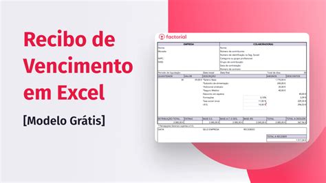 Modelo De Recibo De Vencimento Em Excel Descarregue Grátis Factorial
