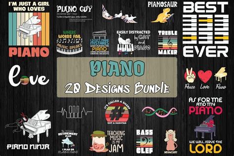 Piano Svg Bundle 20 Designs Bundle · Creative Fabrica