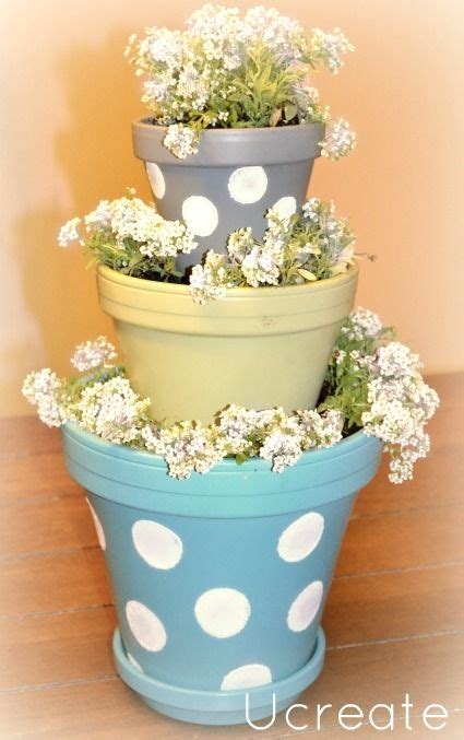 So Cute For Mothers Day Stacked Flower Pots Stacked Pots Clay Pot