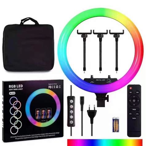 Mj18 18 Inch Rgb Led Ring Light With Stand 60w Dimmable Bi Color 3200k