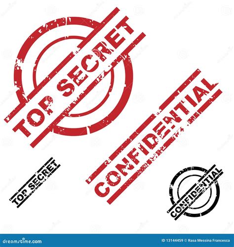 Top Secret Confidential Grunge Stamp Set Stock Vector Image 13144459