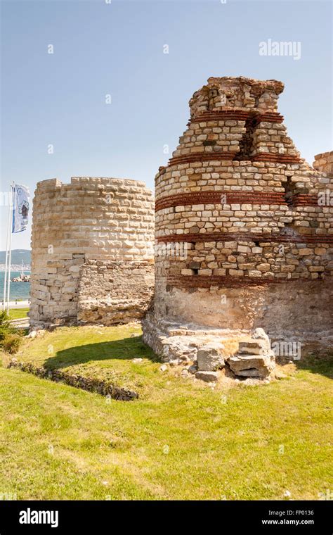 Remains Of Ancient Fortress Walls Nessebar Bulgaria Stock Photo Alamy
