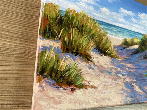 Acrylic Painting Beach Sand Dunes Original Painting Etsy