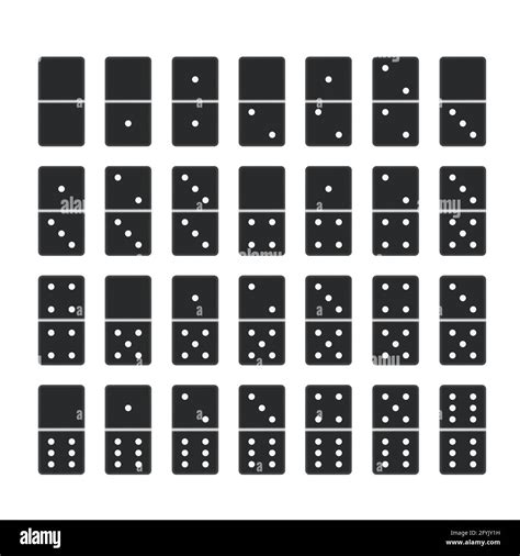 Black Dominos Full Set Of Domino Game Bones Tiles 28 Dominoes Pieces