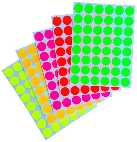 Dot Stickers 1116 Inch Neon Colors 17mm Royal Green Market