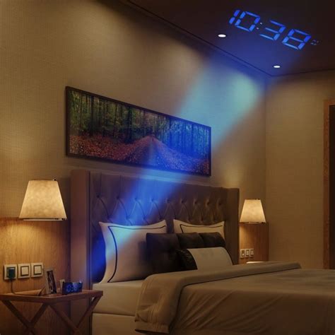 2) smartpro sc91 wall/ceiling projection alarm clock with weather station. Phone-Charging Projection Clocks : projection alarm clock