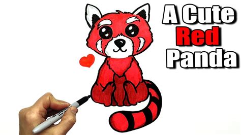 How To Draw Red Panda Easy Way To Draw A Cute Red Panda Draw So