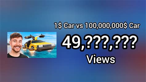 How Much Views Mrbeast 1 Vs 100000000 Car Are There Youtube