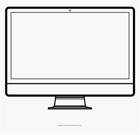 Computer Screen Coloring Page Television Black And White Clipart Hd