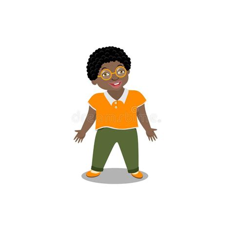 Happy African American Boy In Glasses Stock Vector Illustration Of