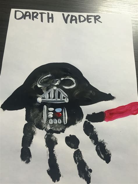 Darth Vader Handprint Star Wars Kids Crafts Kids Fathers Day Crafts