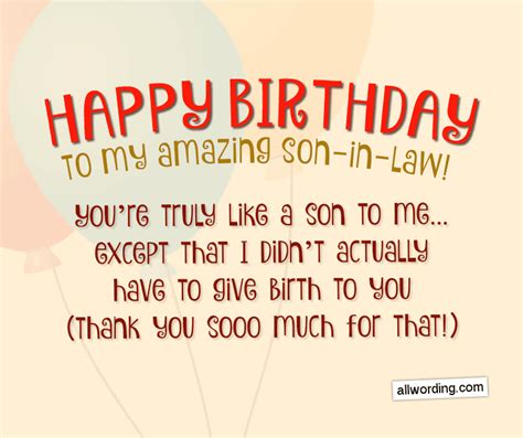 Happy Birthday Quotes Son In Law Happy Birthday Card