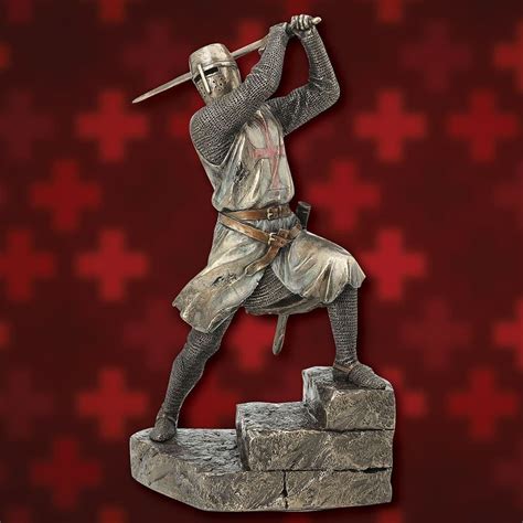 Templar Knight and Sword Statue - Museum Replicas