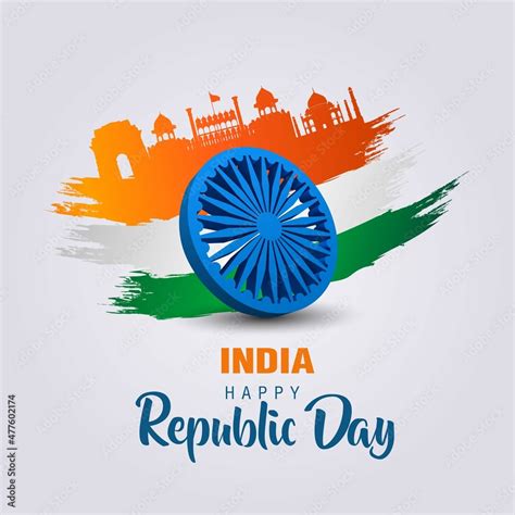 Happy Republic Day India 26 January Background Vector Illustration