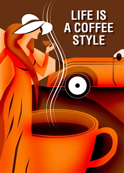 Poster Made Out Of Metal A Wonderful Aroma Of Coffee Fills The City