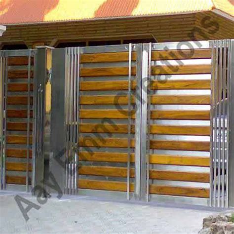 The best thing about choosing wooden gate designs is that they can be combined with other materials like bricks, iron, steel and stone and still your home will look. Stainless Steel Wooden Gate, Ss Gate, SS Safety Gate ...