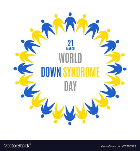 World Down Syndrome Day Emblem Circle Frame Vector Image