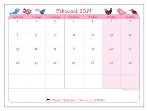 Hari libur nasional 2021 tahun masehi 12 februari 2021(jumat): Kalendrar februari 2021 "Måndag - Söndag" - Michel Zbinden SV