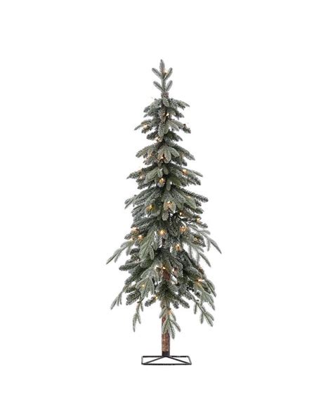 Sterling 5ft Pre Lit Flocked Natural Cut Alpine Tree With 70 Clear