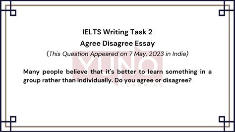 7 May 2023 Ielts Agree Disagree Essay On Learning
