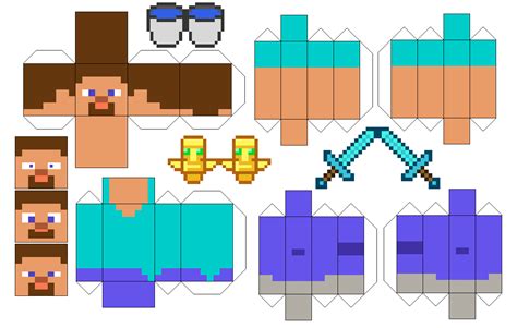 Steve Minecraft Papercraft Free Printable Papercraft Templates