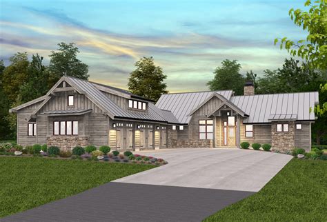 Craftsman Rustic Cabin Plans Ranch Style House Plan 75488 With 4388