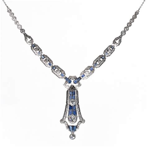 Diamond And Sapphire Platinum Necklace The Verma Group