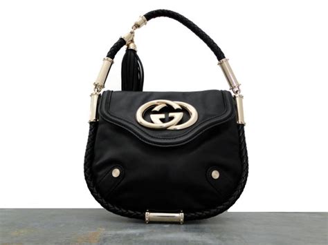 Gucci Black Leather Small Britt Tassel Bag