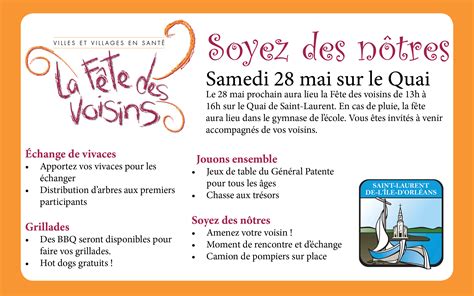 La Fête des voisins | Municipalité de Saint-Laurent-de-l'île-d'Orléans